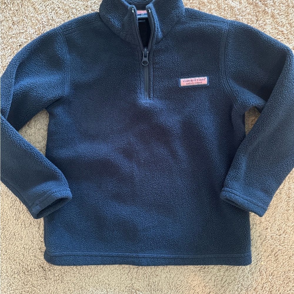 Vineyard Vines Blue Quarter-Zip Fleece Sweatshirt